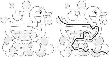 Kolay ördek labirent