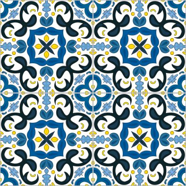 Illustrated portuguese tiles clipart