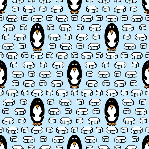 Pinguini modello senza soluzione di continuità — Vettoriale Stock