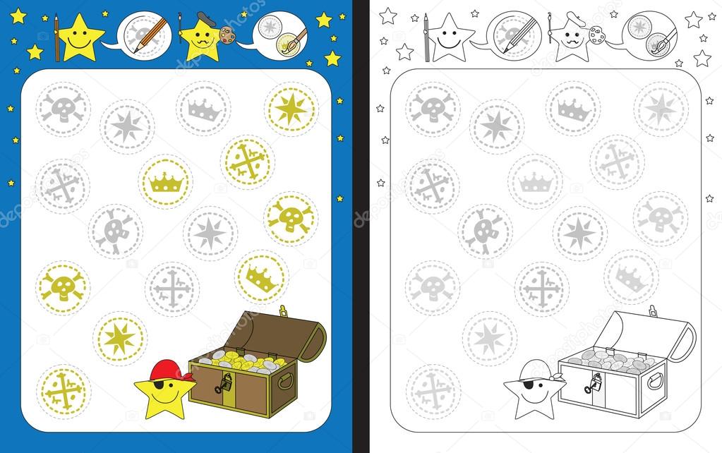 Illustrated preschool worksheet