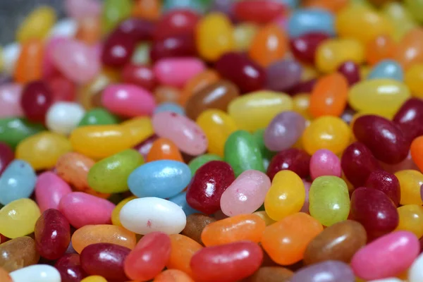 Detail Mixed Colorful Jelly Beans — Stock Photo, Image