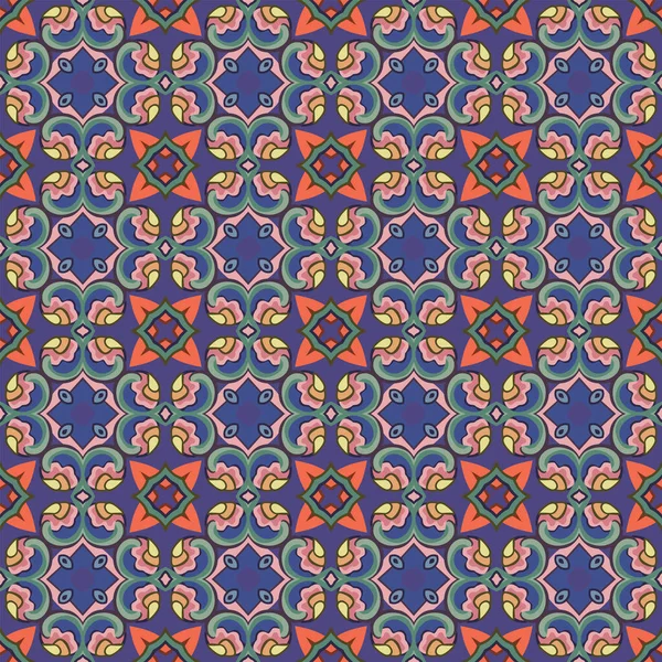 Patrón Ilustrado Sin Costuras Hecho Elementos Abstractos Azul Rojo Verde — Archivo Imágenes Vectoriales