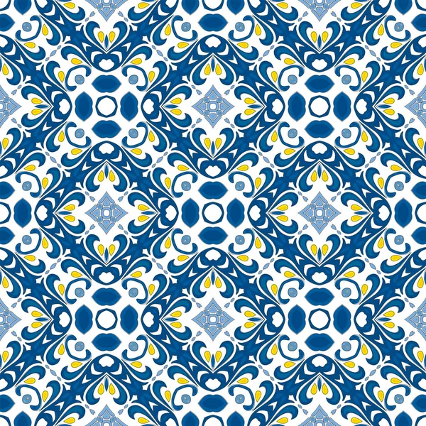 Illustration Motifs Sans Couture Dans Style Traditionnel Comme Tuile Portugaise — Image vectorielle