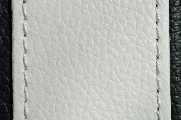 Detail White Black Faux Leather — Stock Photo, Image