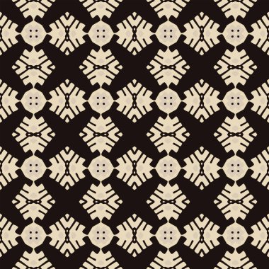 Bej ve siyah olarak soyut elementlerden yapılmış kusursuz resimli desen