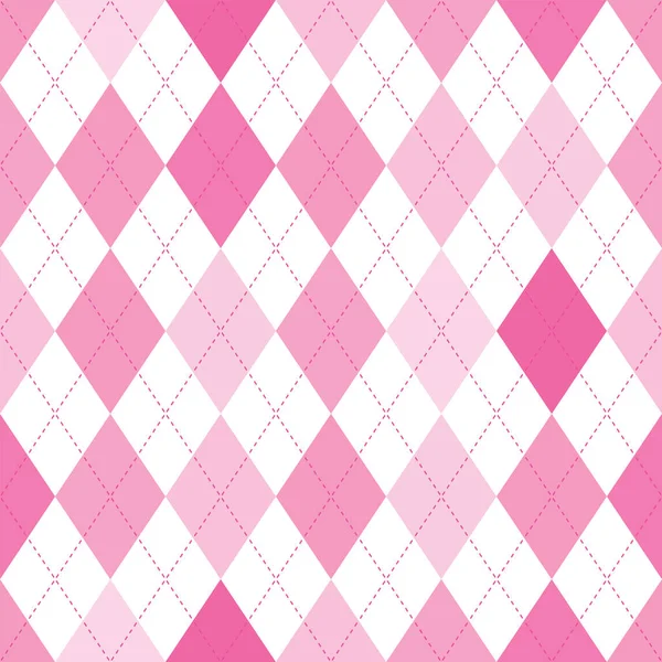 Seamless Illustrated Argyle Pattern Shade Pink — Stock Vector
