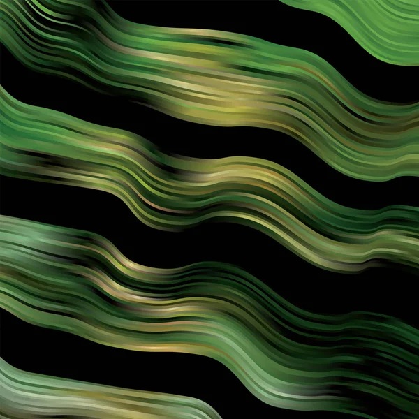 Patrón Fondo Abstracto Hecho Líneas Curvas Tonos Verde Negro — Archivo Imágenes Vectoriales