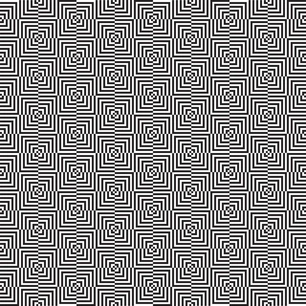 Modèle Illustré Sans Couture Illusion Optique Éléments Noirs Blancs — Image vectorielle