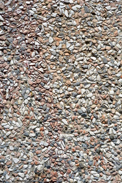 Detail Wall Made Small Stone Pebbles — Stock Photo, Image