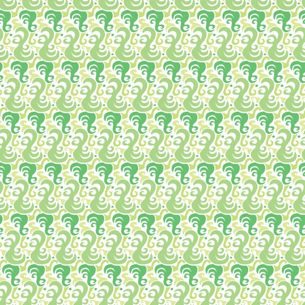 Nahtlos Illustriertes Muster Aus Abstrakten Grünen Elementen Auf Weiß — Stockvektor