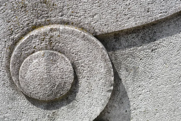 Close Pedra Cinza Elemento Decorativo Espiral — Fotografia de Stock