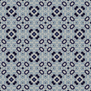 Soyut elementlerin ligt grisi ve mavi tonlarındaki kusursuz desenleri.