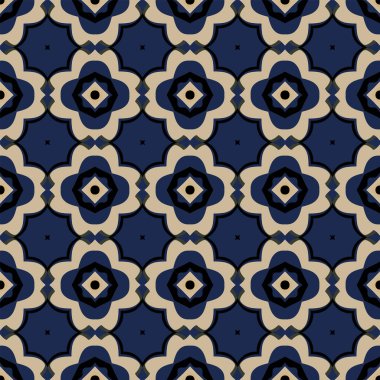 Soyut öğeler bej, mavi, gri ve siyah Dikişsiz resimli desen yapılmış