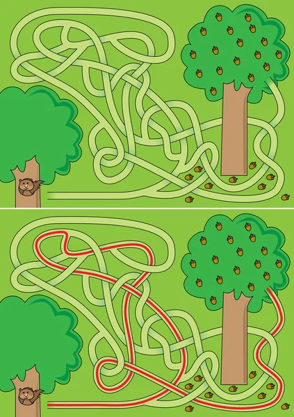 Labyrinthe d'écureuil — Image vectorielle