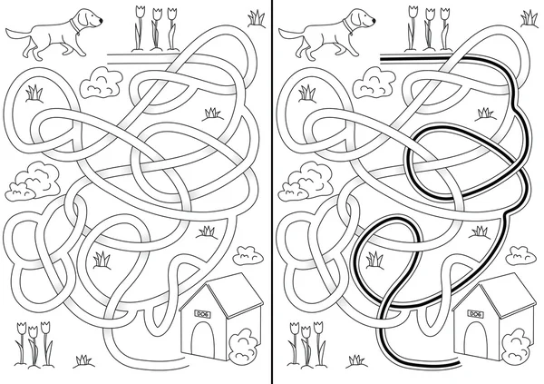 Лабиринт для собак — стоковый вектор