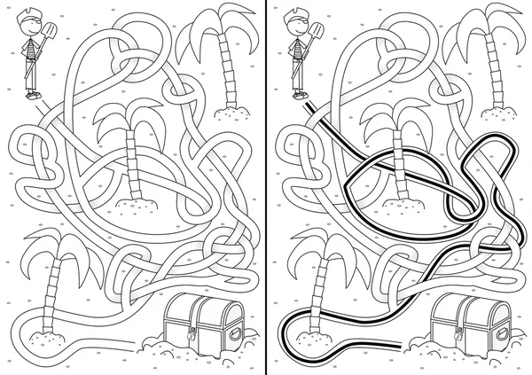 Labyrinth der Piraten — Stockvektor