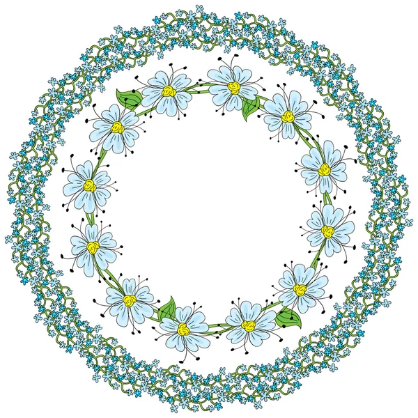 Coronas florales ilustradas — Archivo Imágenes Vectoriales