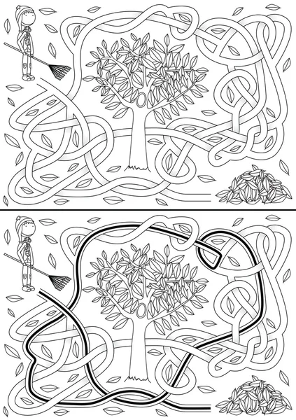 Illustrerade hösten labyrint — Stock vektor