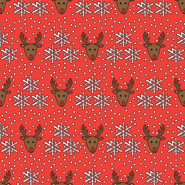 Reindeer seamless pattern — Stock Vector