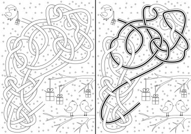 Resimli Noel labirent