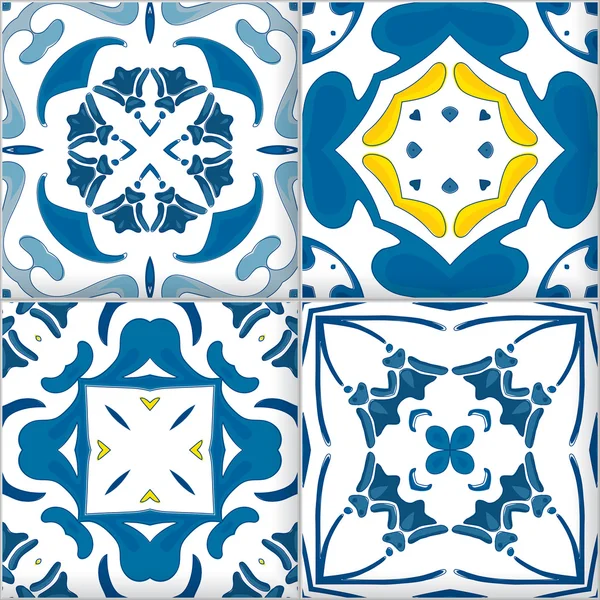 Illustrated Portuguese tiles — Stock Vector