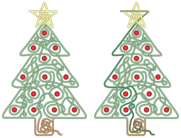 Boże Narodzenie drzewo labirynt — Wektor stockowy