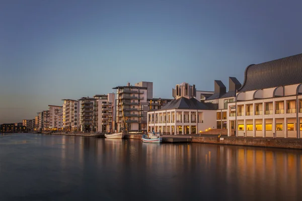 Helsingborg marina at night — Stock Photo, Image