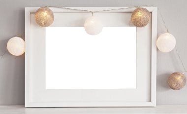 Beyaz yatay çerçeve mockup