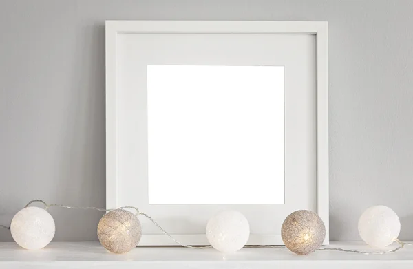 Escena burlona con marco blanco — Foto de Stock