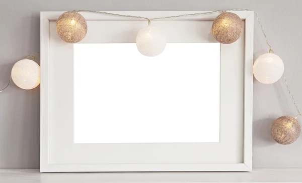 Beyaz yatay çerçeve mockup