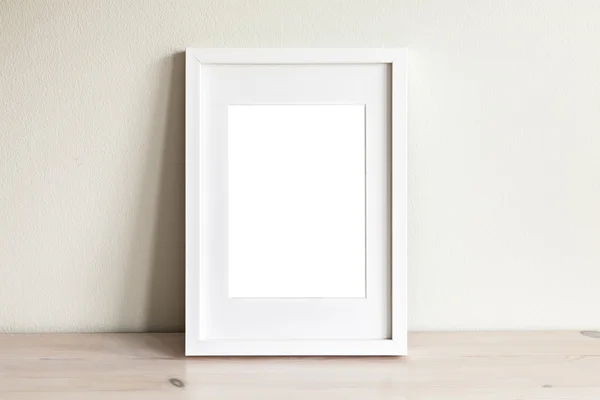 Vertical white frame mockup — Stock Photo, Image