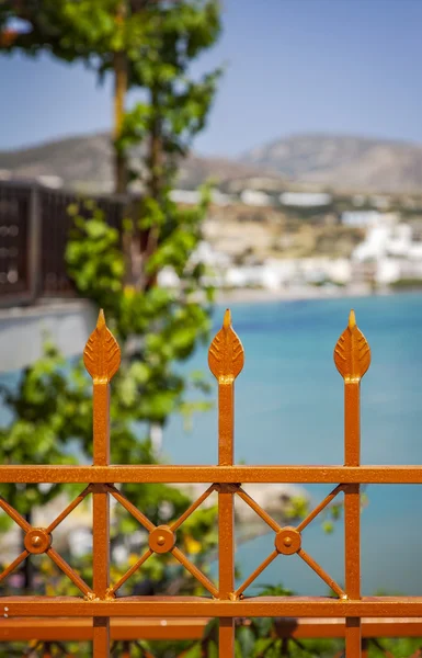 Red metal fencing — Stock Photo, Image