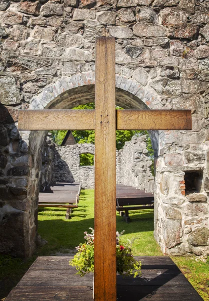 Church ruin altar — Stock Photo, Image