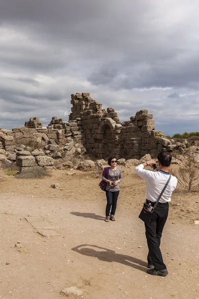 Turist som tar bilde – stockfoto