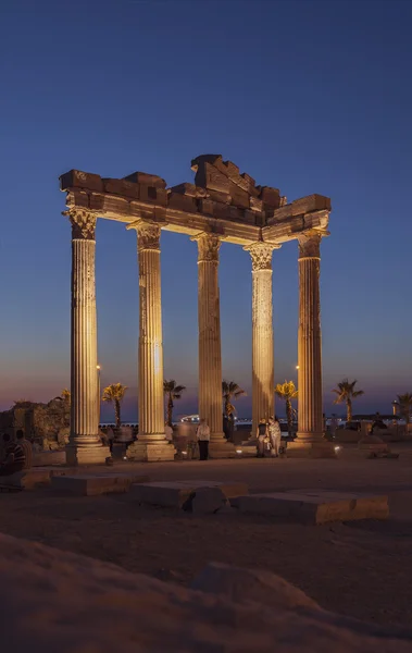Tempio di Apollo di notte — Foto Stock