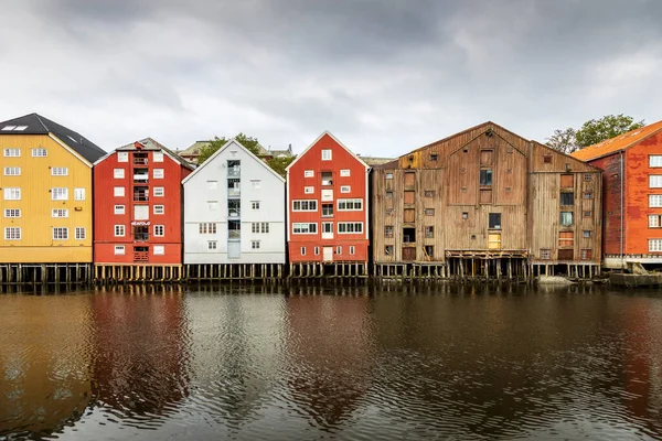 Colourful Buildings River Nidelva Trondheim Norway — Stock Photo, Image