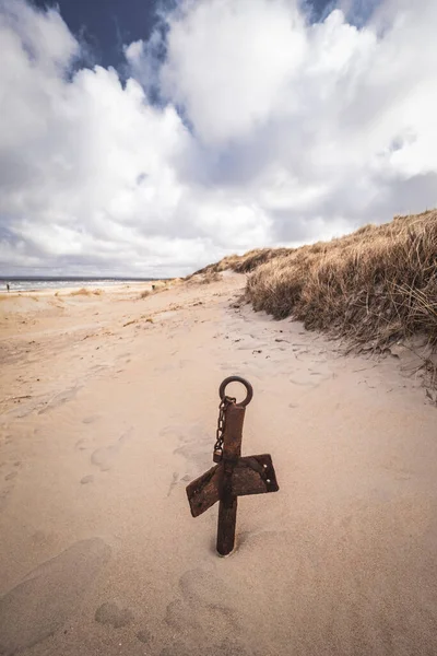 Травяные Песчаные Дюны Якорем — стоковое фото