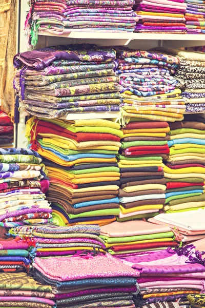 Scarfs and fabric for sale — Stock Photo, Image