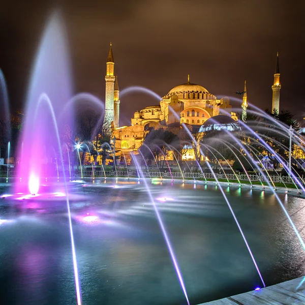 Hagia Sofia noite tempo — Fotografia de Stock