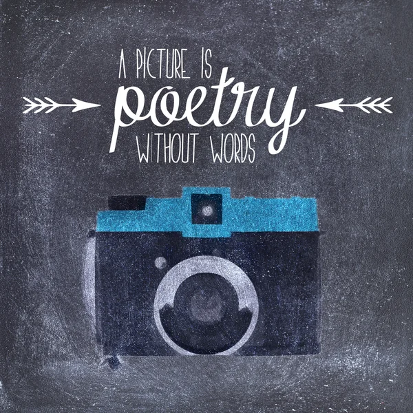 Camera quote illustration — Stock Photo, Image