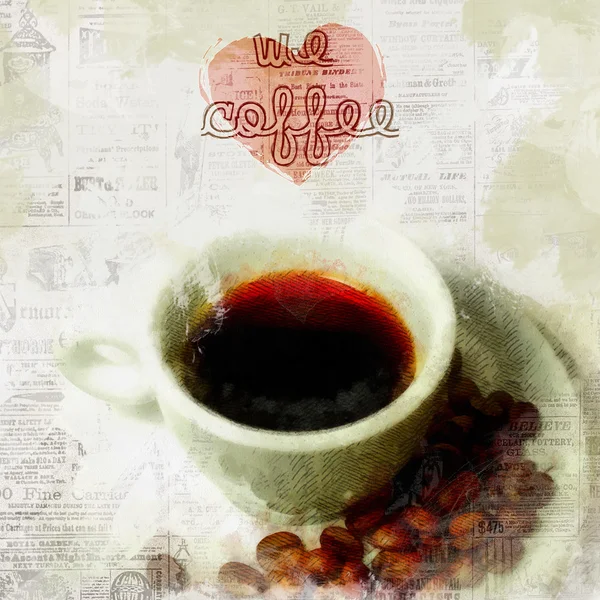 Натхненна кава цитата - ми любимо каву — стокове фото