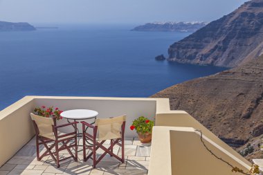Santorini güneşlenme terası