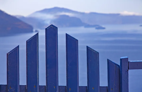 Greece blue gate — Stock Photo, Image