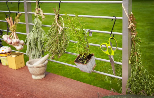 Cocina rústica jardín — Foto de Stock