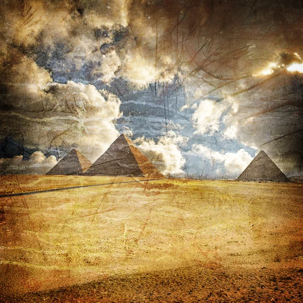 Giza Pyramids vintage styled — Stock Photo, Image