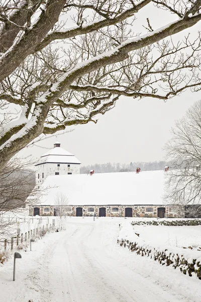 雪に覆われた Hovdala の城 — ストック写真