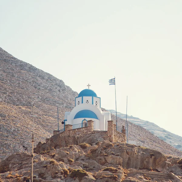 Santorini svahu kaple — Stock fotografie