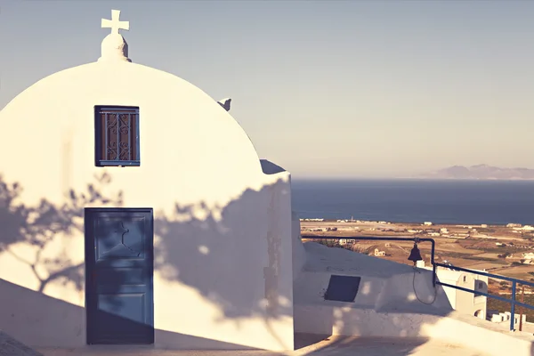 Vintage stylet Santorini kirke - Stock-foto