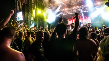 Hatebreed Moshpit and crowd surfing on the Metaldays in Tolmin  clipart