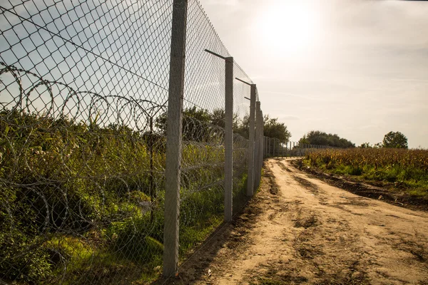 Ο φράκτης προστασία των συνόρων μεταξύ της Ουγγαρίας και της Σερβίας — Φωτογραφία Αρχείου
